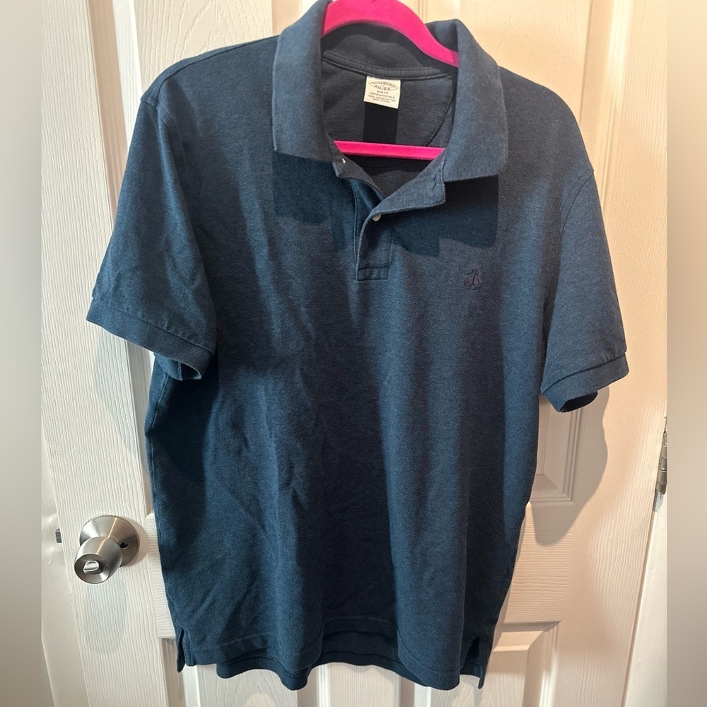 Brooks Brothers Performance Polo Shirt Mens XL Blue Slim Fit